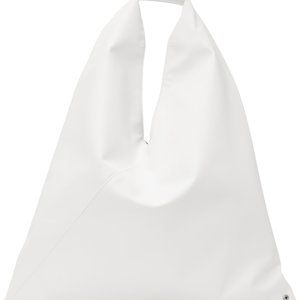 MM6 Maison Margiela White Medium Triangle Tote Bag